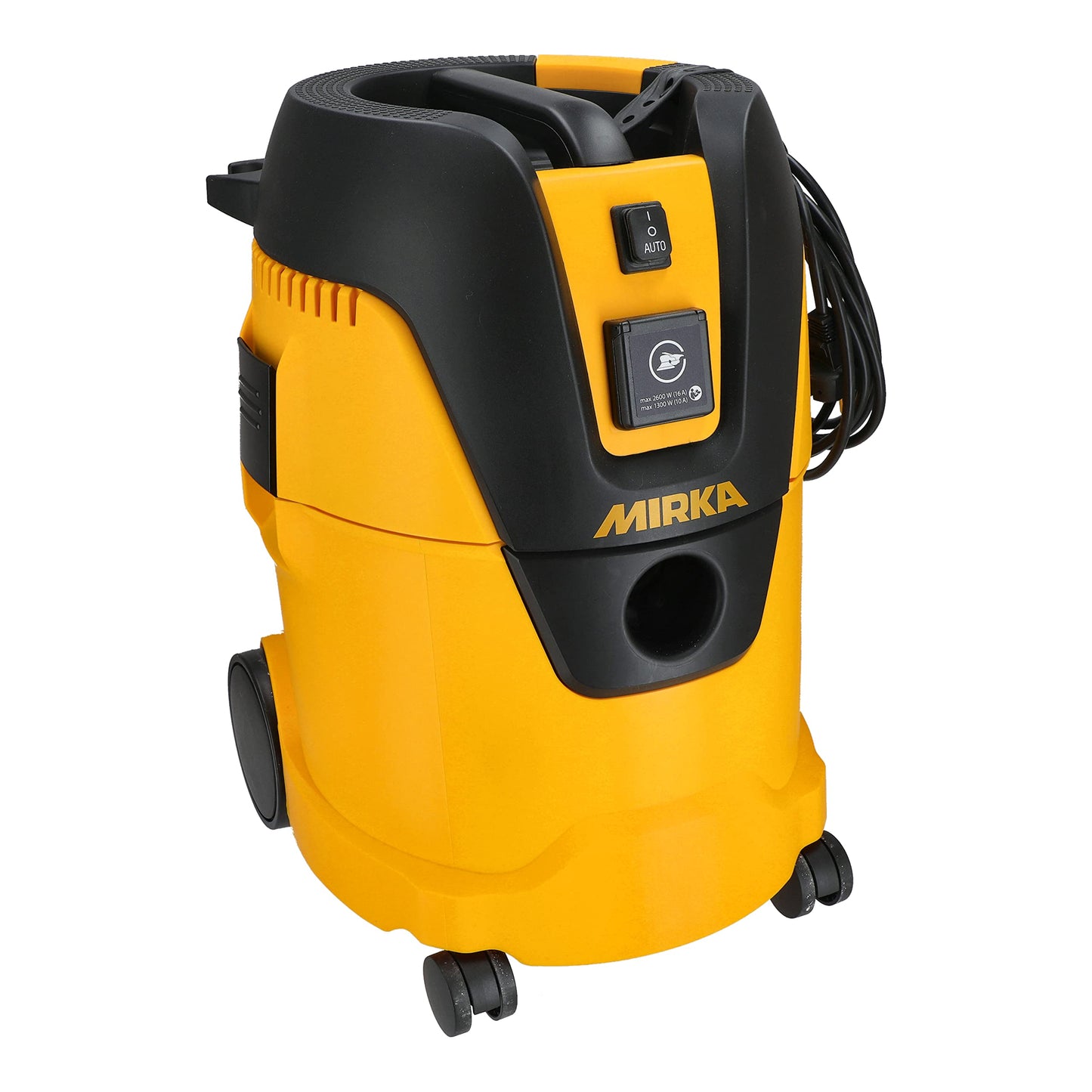 MIRKA Industriestaubsauger 25L – Nass-/Trockensauger, 1000 W, mit Absaugschlauch, Schleifmaschinen-Adapter & Düsenset, Schwarz/Gelb