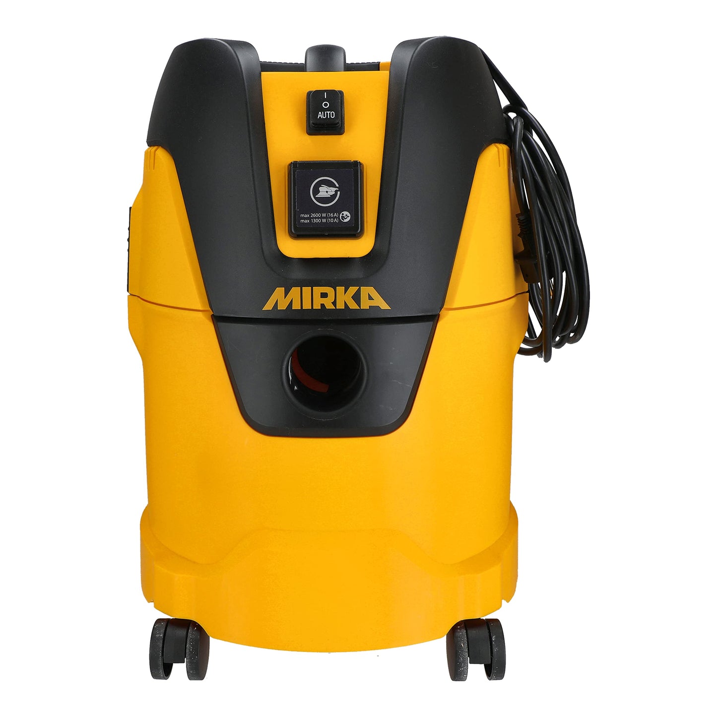 MIRKA Industriestaubsauger 25L – Nass-/Trockensauger, 1000 W, mit Absaugschlauch, Schleifmaschinen-Adapter & Düsenset, Schwarz/Gelb