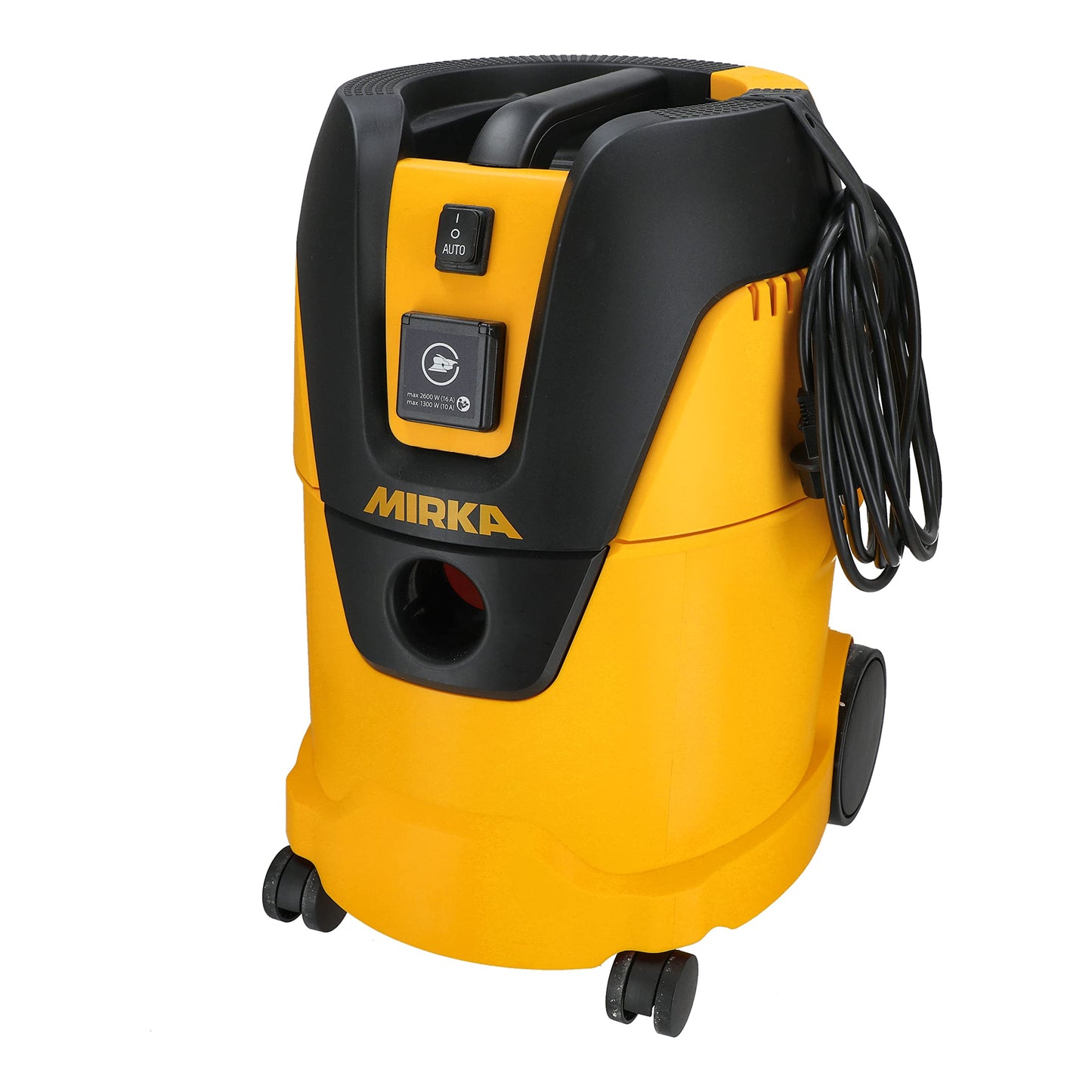 MIRKA Industriestaubsauger 25L – Nass-/Trockensauger, 1000 W, mit Absaugschlauch, Schleifmaschinen-Adapter & Düsenset, Schwarz/Gelb