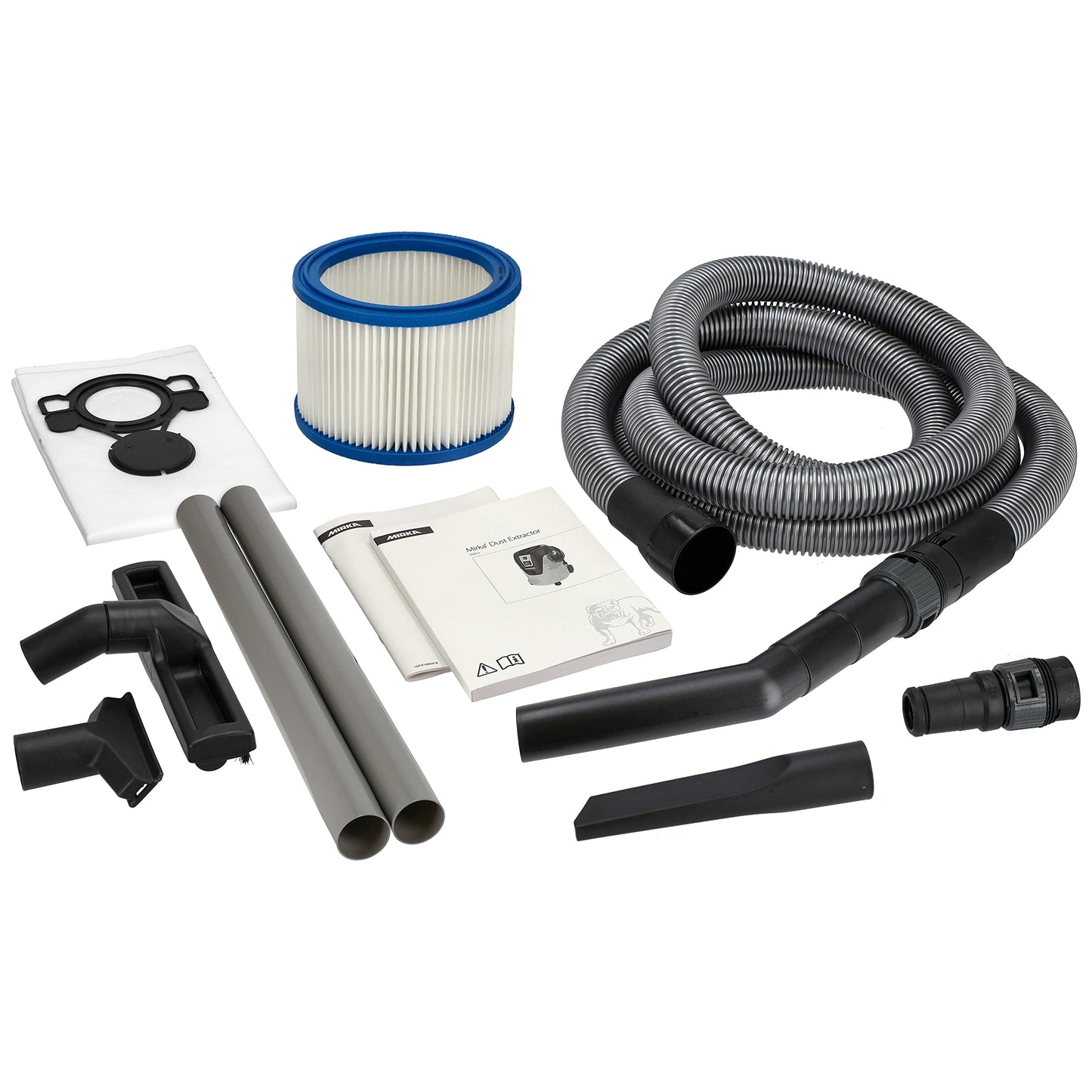 MIRKA Industriestaubsauger 25L – Nass-/Trockensauger, 1000 W, mit Absaugschlauch, Schleifmaschinen-Adapter & Düsenset, Schwarz/Gelb