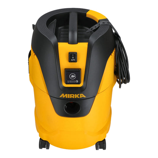 MIRKA Industriestaubsauger 25L – Nass-/Trockensauger, 1000 W, mit Absaugschlauch, Schleifmaschinen-Adapter & Düsenset, Schwarz/Gelb